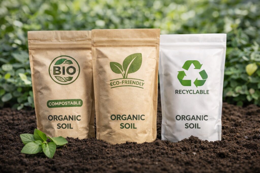 Environment-friendly soil packaging bags